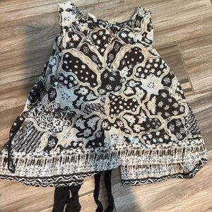 Free People Black and White Patterned Sleeveless Top